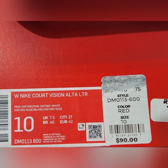 Nike Court Vision Alta Leather Platform Pink Women’s Size 10 Vintage 80's - Picture 2 of 9